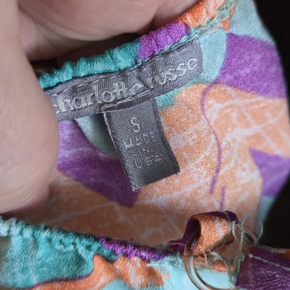 Charlotte Russe Colorful Flirty Geometric Women's Top SzS - Picture 7 of 7